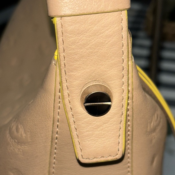 MCM Klara Shoulder leather Bag with Yellow Trim - Picture 6 of 15